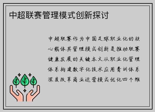 中超联赛管理模式创新探讨